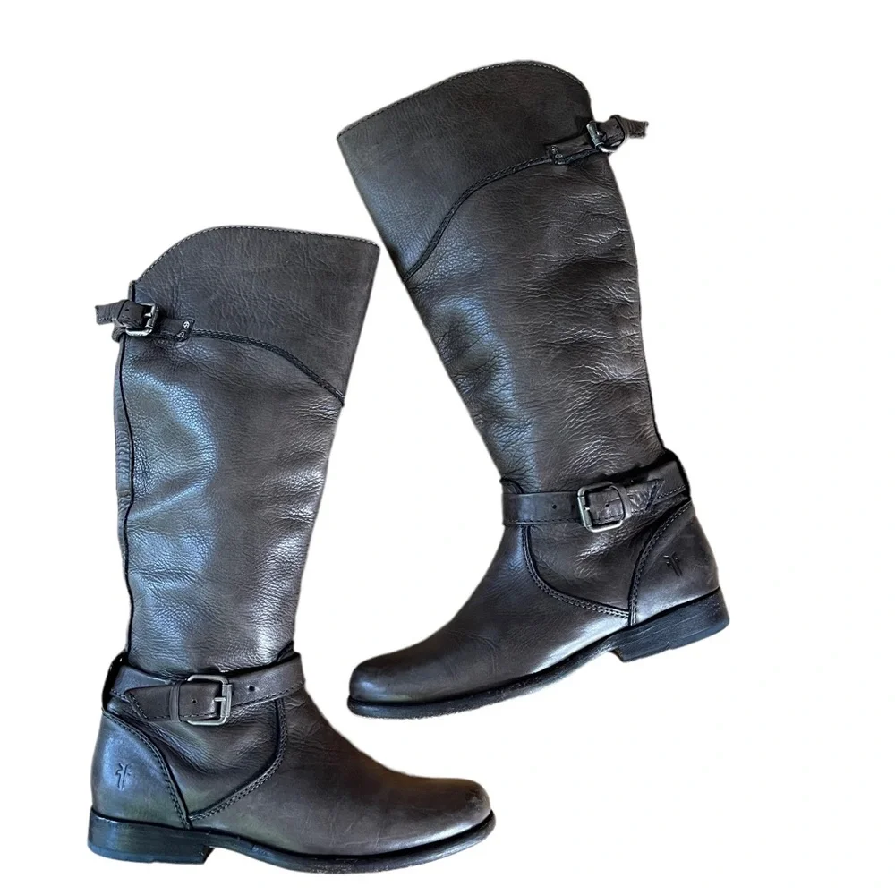 Frye Phillip Riding Brown Leather Boot - Picture 16 of 16